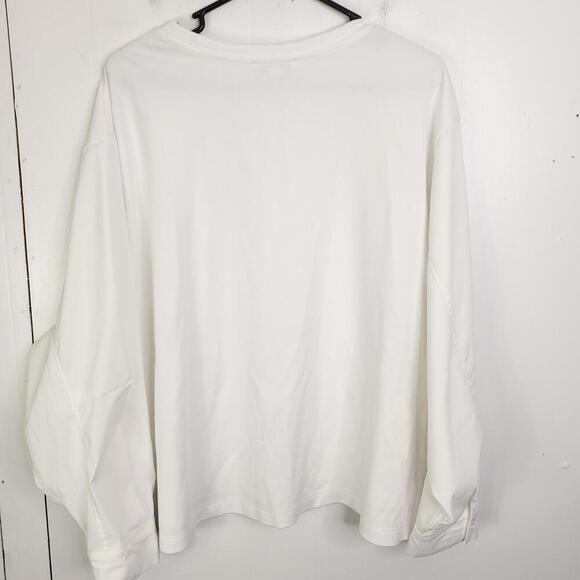 Athleta Top Womens 3X Harlow Hybrid Top Commuter Travel Casual Solid White - Picture 2 of 10